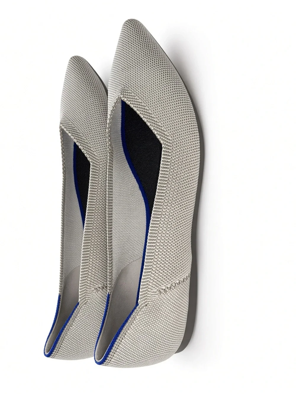 Rothy’s The Point Comfort Knit Pointed Toe Flats in Light Gray 10.5 New W/O Bix